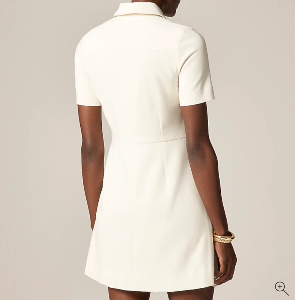 J Crew Tall Parc dress in four-season stretch CN571 Ivory NWT - Picture 3 of 9